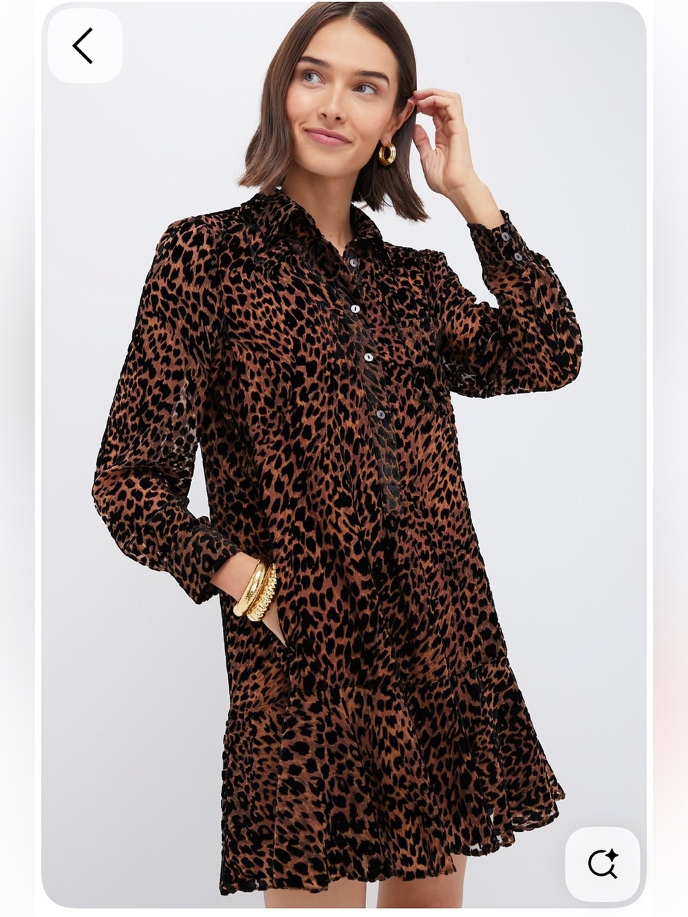 Tuckernuck Leopard Velvet Burnout Callahan Shirt Dress Sz XXL